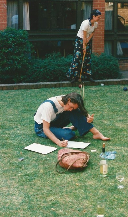 Hugh Dancy and Antonia Francis outside my room 